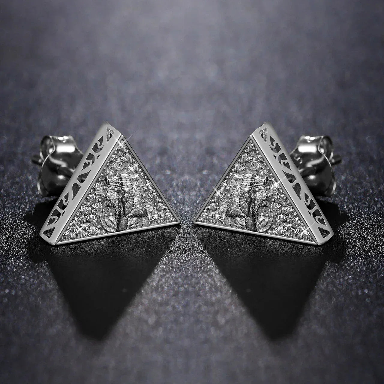 D Color VVS Solid 925 Silver Hip Hop Earrings - CaratixJewelry
